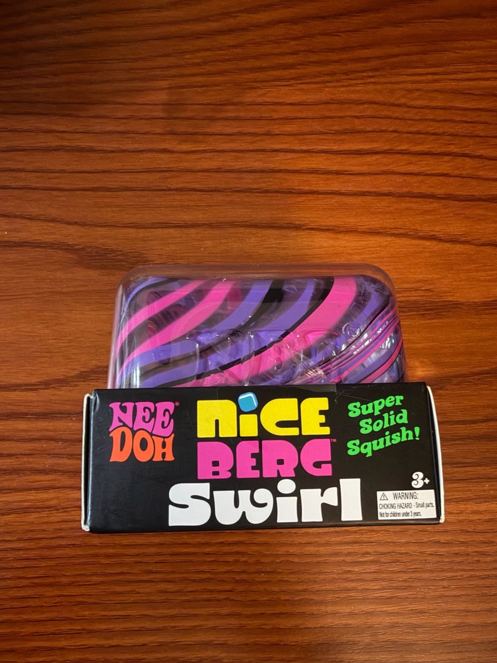 NeeDoh Nice Berg Swirl Super Solid Squish - Purple Pink Swirl Squishy